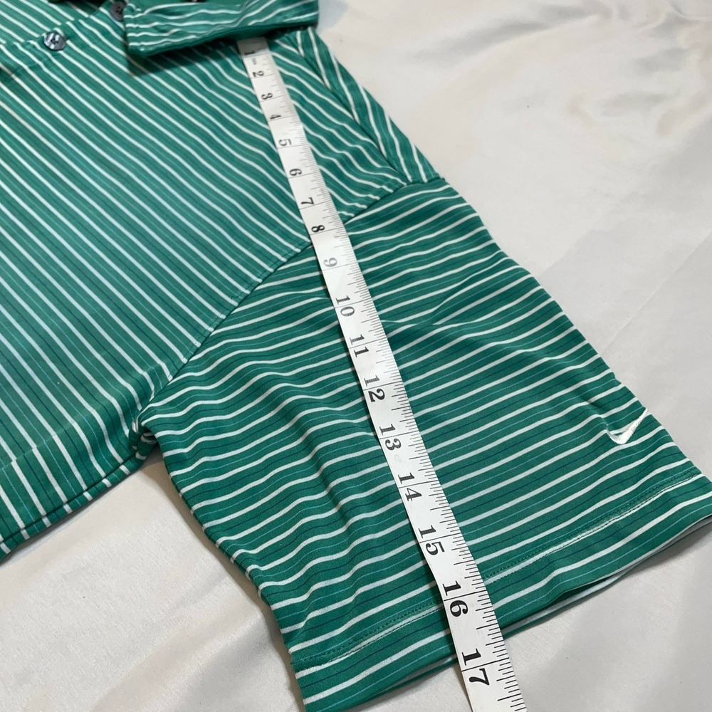 Nike Golf Dri-Fit UV Polo Shirt XL Green Striped Athletic Stretch Performance - Picture 10 of 12